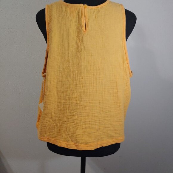 A.n.a. Cropped Tank Tops Cotton Double Gauze and Cotton/Linen Blend Set of 2 - Picture 9 of 12